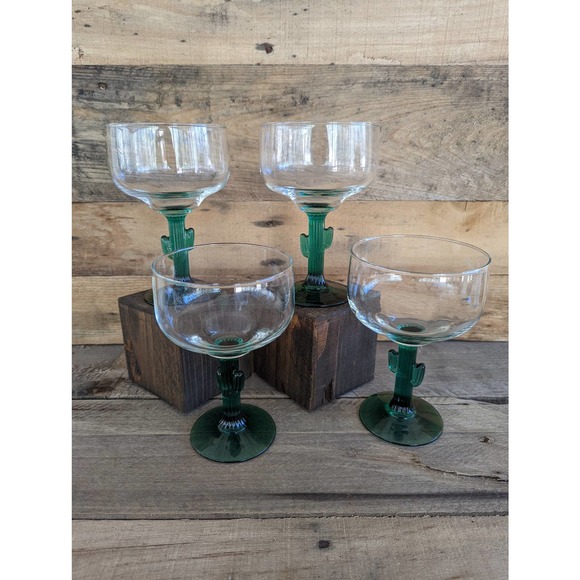 Libbey Dining Vintage Libbey 4 Oz Cactus Margarita Glasses Set Of